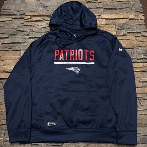 New England Patriots Hoodie Sweatshirt Mens 2XL Navy Blue Pullover NFL New Era